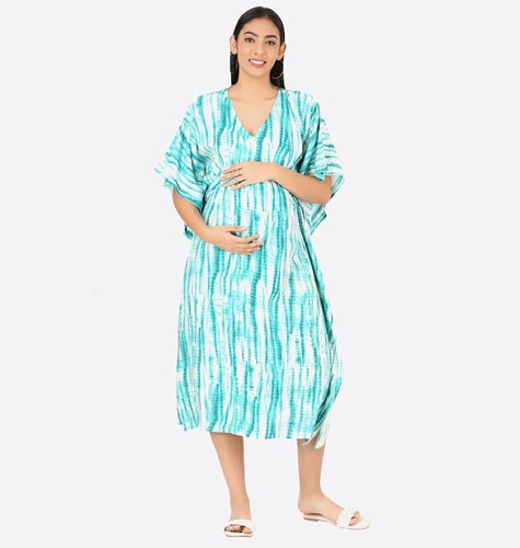 Kaftan Maternity A-Line Dress with Zipper